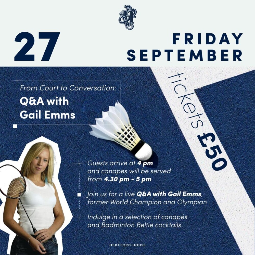 Hertford House Hotel presents An Evening with Gail Emms MBE